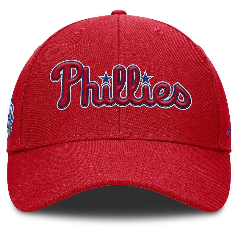 Casquette ajustable Nike Red Philadelphia Phillies Rise Gaberdine pour homme