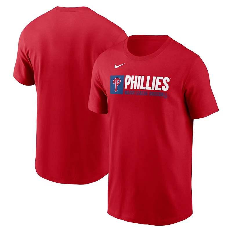 Men's Nike  Red Philadelphia Phillies Team Block T-Shirt