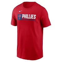 T-shirt Nike rouge pour homme avec logo Team Block des Philadelphia Phillies