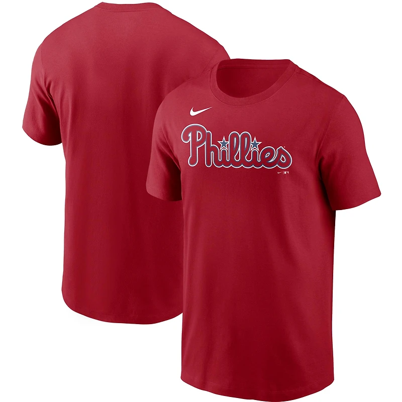 T-shirt Nike rouge pour homme avec logo de l'équipe des Phillies Philadelphie