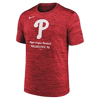 T-shirt Nike Velocity Performance rouge pour homme des Philadelphia Phillies