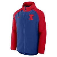 Men's Nike Royal/Red Philadelphia Phillies Authentic Collection Raglan Performance Full-Zip Jacket