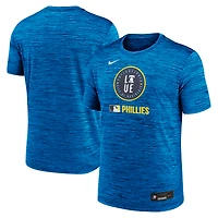 T-shirt Nike Royal Philadelphia Phillies Authentic Collection City Connect Velocity Dri-FIT pour homme
