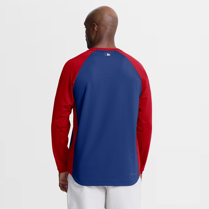 Men's Nike Royal Philadelphia Phillies Authentic Collection Raglan Dri-FIT Sweatshirt