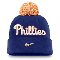 Men's Nike  Royal Philadelphia Phillies Peak Cuffed Knit Hat with Pom