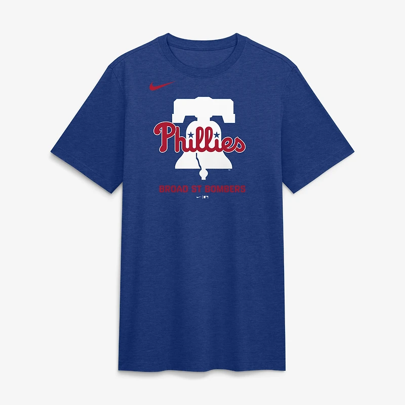 Men's Nike Royal Philadelphia Phillies Tri-Blend Logo T-Shirt