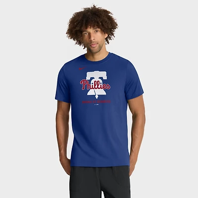 T-shirt Nike Royal Philadelphia Phillies pour homme, logo tri-blend