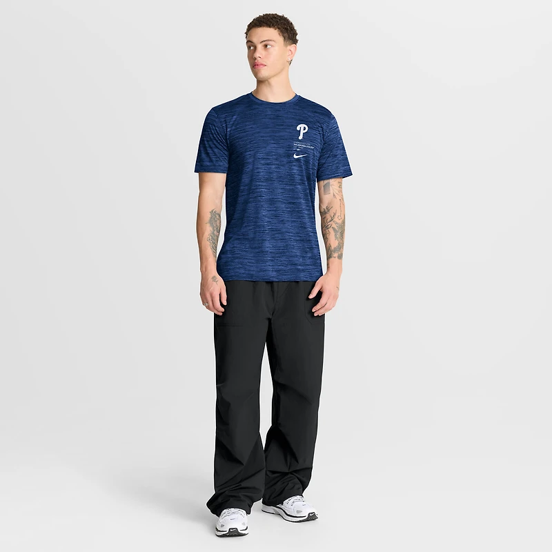 T-shirt Nike Velocity Dri-FIT bleu royal Philadelphia Phillies pour homme