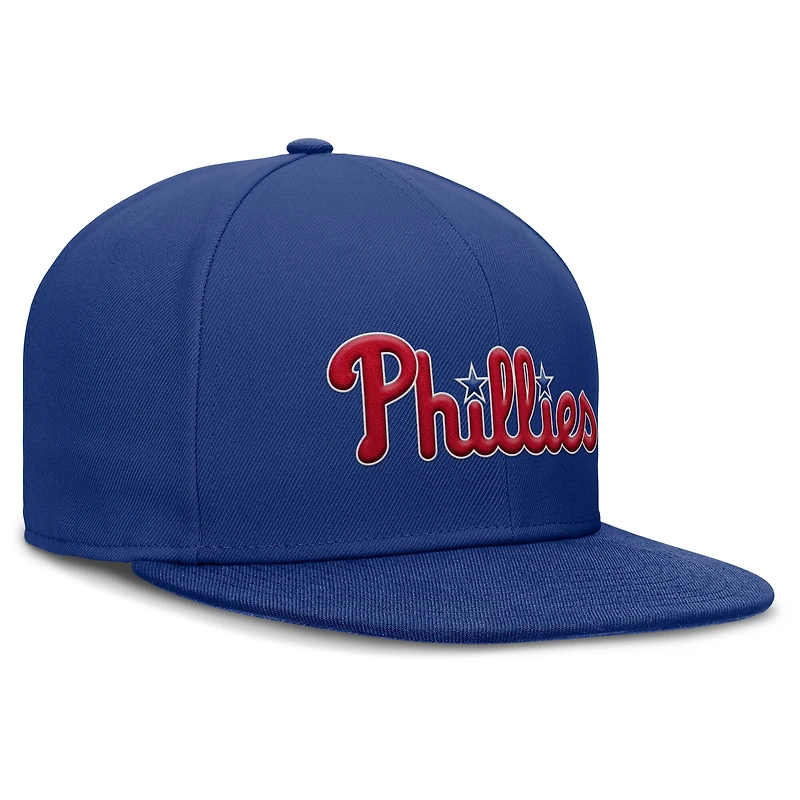 Men's Nike Royal Philadelphia Phillies Wordmark Dri-FIT Round Bill True Fitted Hat