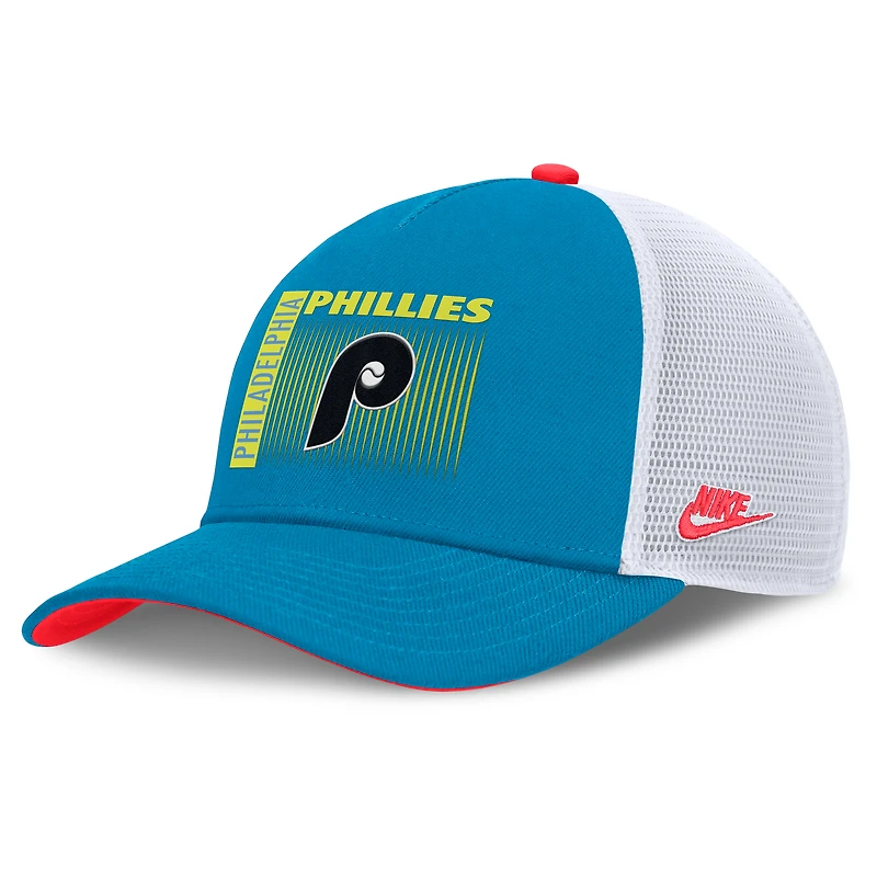 Casquette ajustable Nike Teal Philadelphia Phillies Neon 90s Rise Structured Performance Trucker pour homme