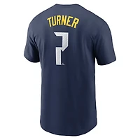 T-shirt Nike Trea Turner Royal Philadelphia Phillies 2024 City Connect Fuse avec nom et numéro pour homme