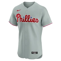 Maillot de joueur Nike Trea Turner gris Philadelphia Phillies Road Elite pour homme