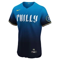 Maillot Nike Trea Turner bleu marine pour homme des Philadelphia Phillies City Connect Elite