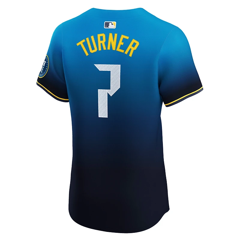 Maillot Nike Trea Turner bleu marine pour homme des Philadelphia Phillies City Connect Elite