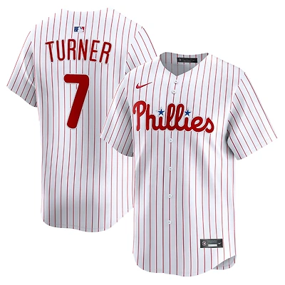 Maillot de joueur à domicile Nike Trea Turner pour homme, blanc, Philadelphia Phillies, édition limitée
