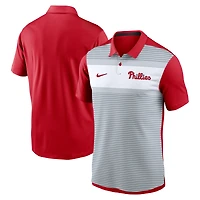 Men's Nike White/Red Philadelphia Phillies Vapor Striped Dri-FIT Polo