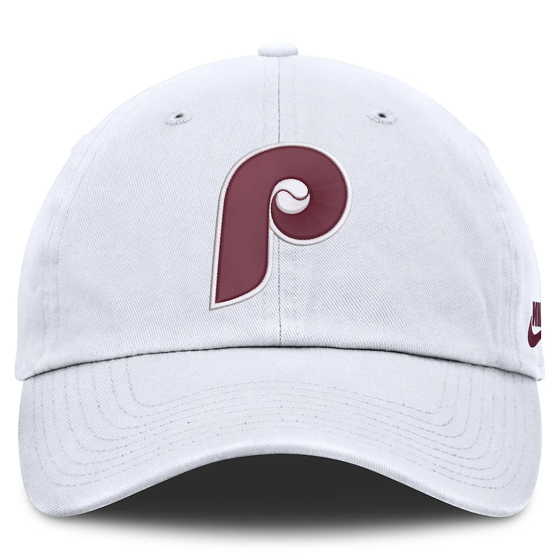 Casquette ajustable Nike blanche pour homme de la collection Cooperstown des Philadelphia Phillies
