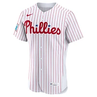 Men's Nike White Philadelphia Phillies Home Sponsor Patch Authentic Jersey