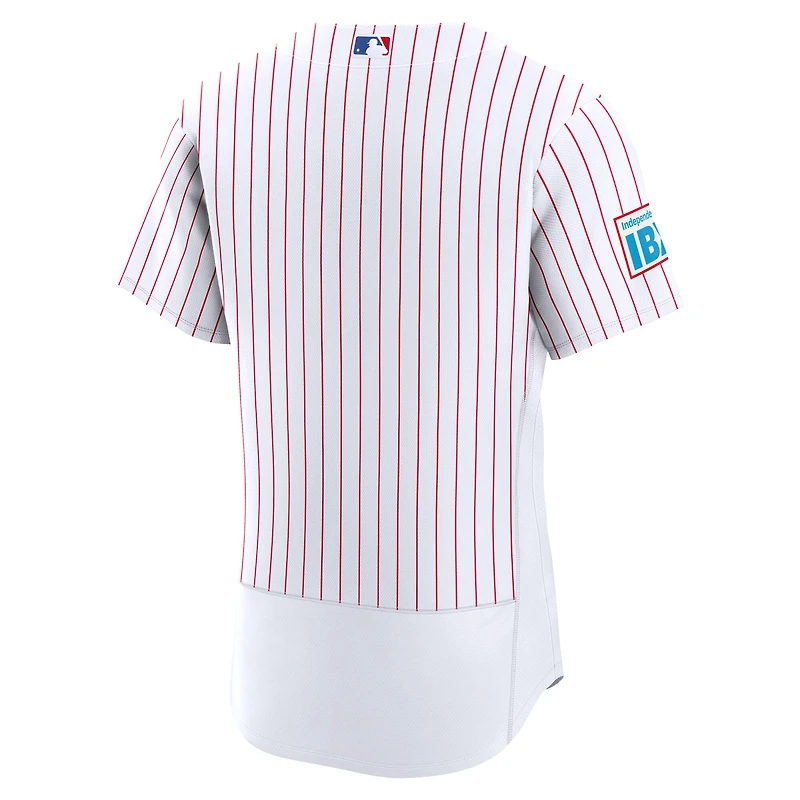 Men's Nike White Philadelphia Phillies Home Sponsor Patch Authentic Jersey