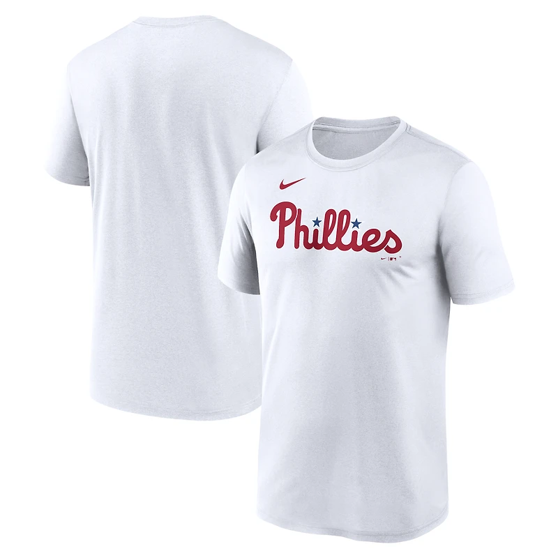 T-shirt Nike Dri-FIT blanc Philadelphia Phillies pour homme, logo New Legend