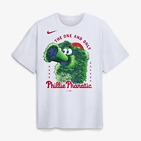 T-shirt Nike Max90 blanc pour homme, Philadelphia Phillies, Phillie Phanatic Local