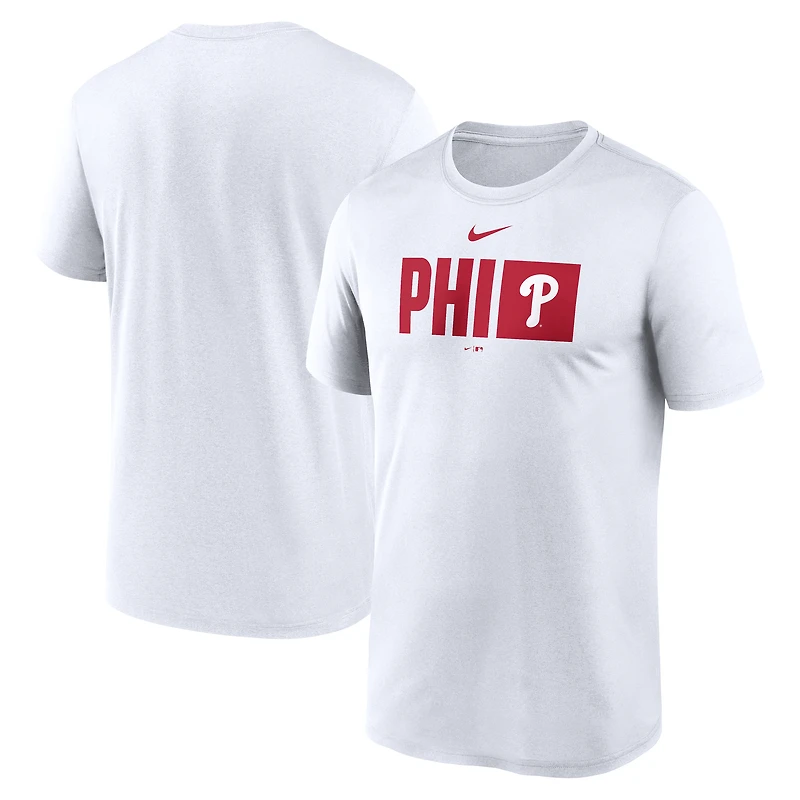 Men's Nike White Philadelphia Phillies Tricode Legend Performance T-Shirt