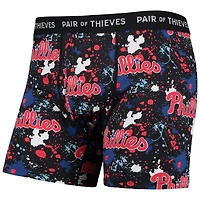 Paire de voleurs pour homme Noir Phillies Philadelphie Super Fit 2-Pack Boxer Briefs Set