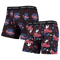 Paire de voleurs pour homme Noir Phillies Philadelphie Super Fit 2-Pack Boxer Briefs Set