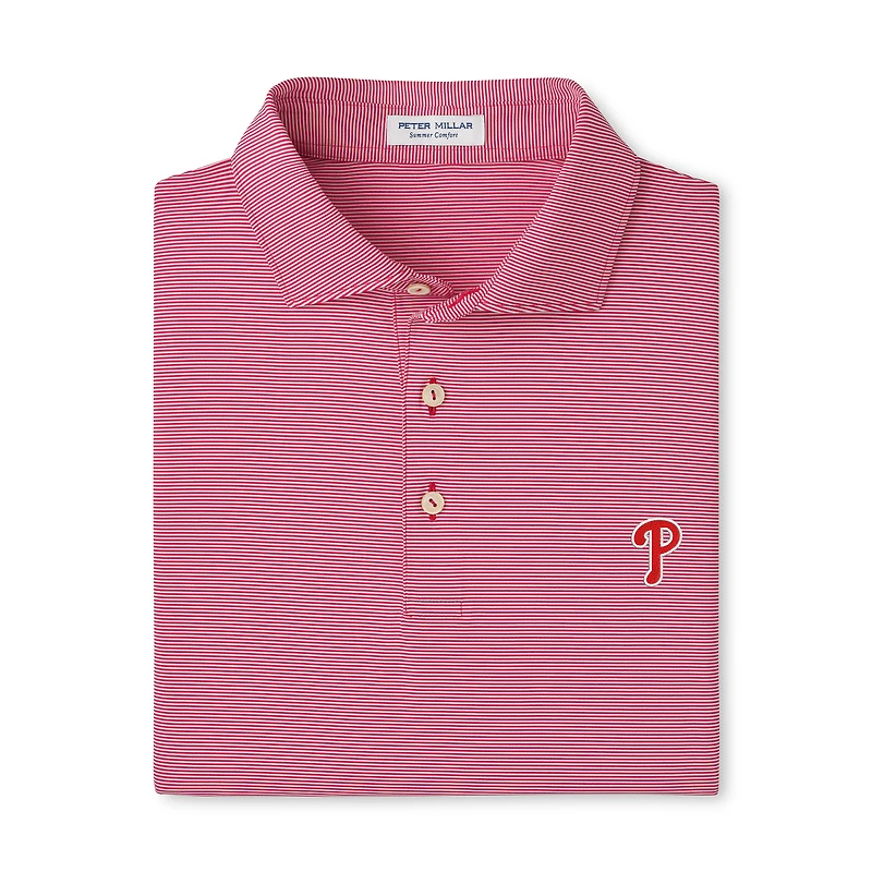 Men's Peter Millar Red Philadelphia Phillies Jubilee Stripe Polo