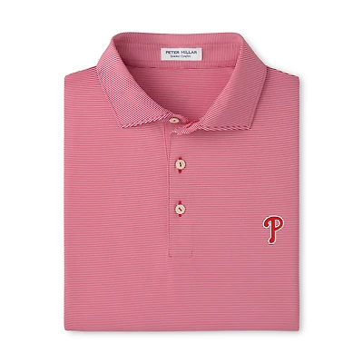 Men's Peter Millar Red Philadelphia Phillies Jubilee Stripe Polo