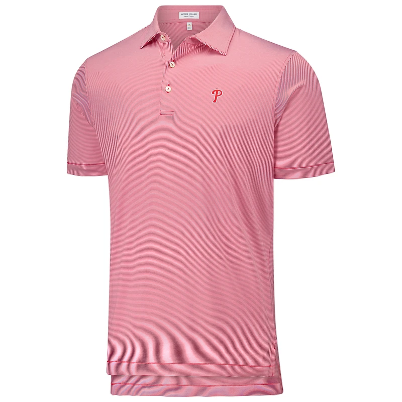 Polo en jersey extensible rouge à rayures Jubilee des Philadelphia Phillies Peter Millar pour homme