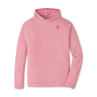 Men's Peter Millar Red Philadelphia Phillies Pine Sugar Stripe Performance Hoodie