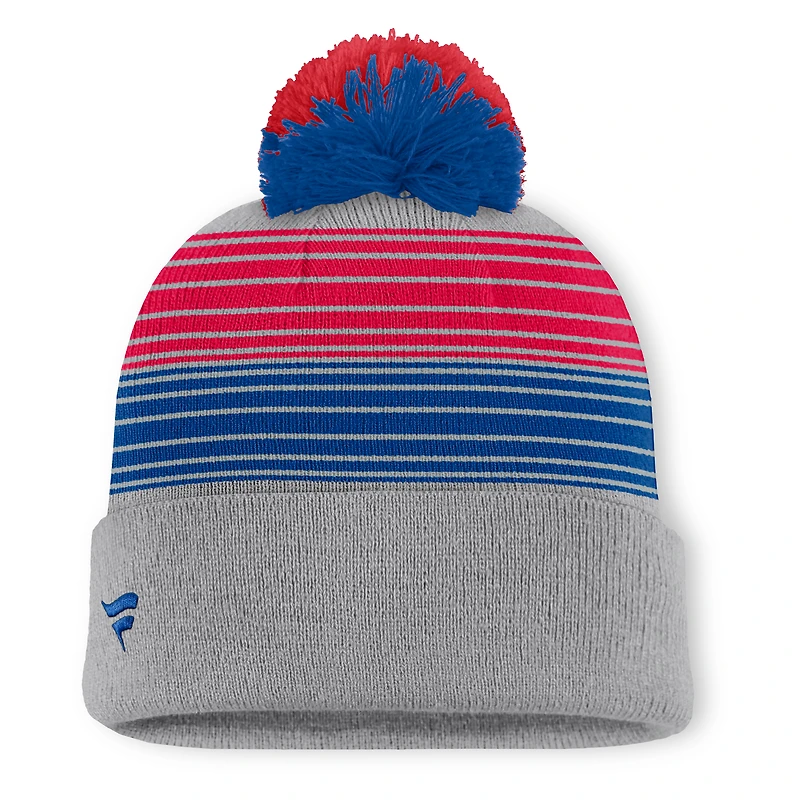 Bonnet en tricot à revers et pompon gris pour homme, Fanatics des Philadelphia Phillies