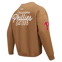 Sweat-shirt à épaules tombantes Paint The City pour homme Pro Standard Brown Philadelphia Phillies