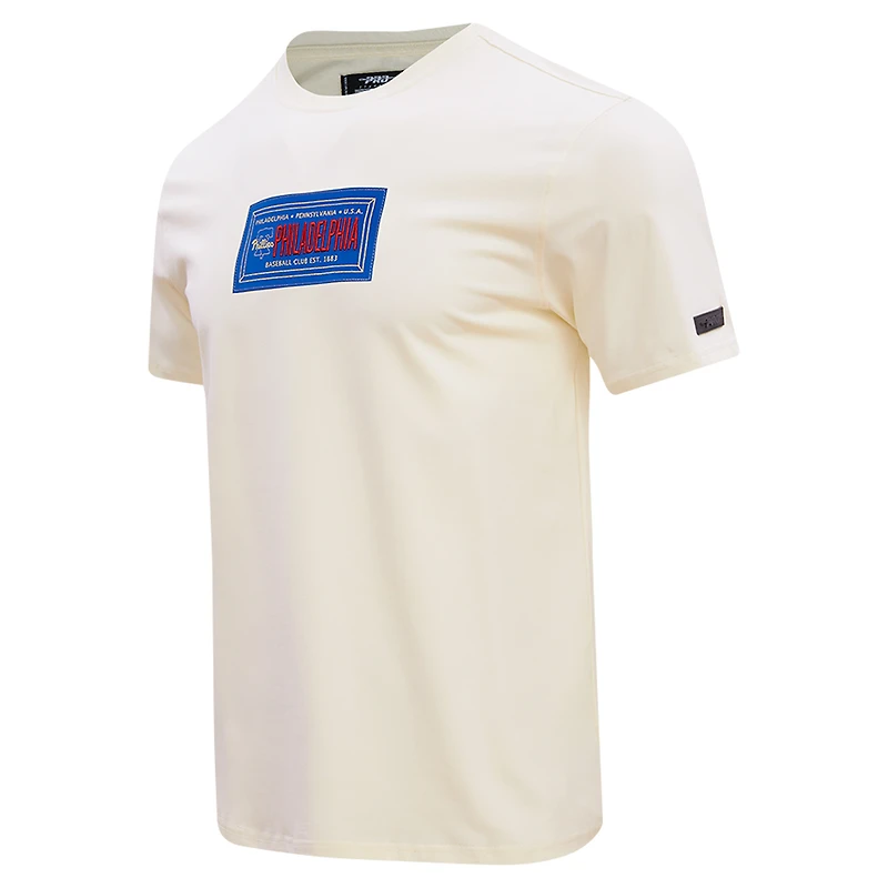 T-shirt avec badge de membre du club des Phillies Philadelphie Pro Standard crème pour hommes