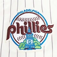 Men's Pro Standard Cream Philadelphia Phillies Cooperstown Collection Pinstripe Retro Classic Satin Full-Snap Jacket