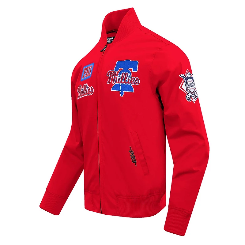 Veste à fermeture éclair intégrale en sergé Pro Standard pour hommes des Phillies de Philadelphie, rouge