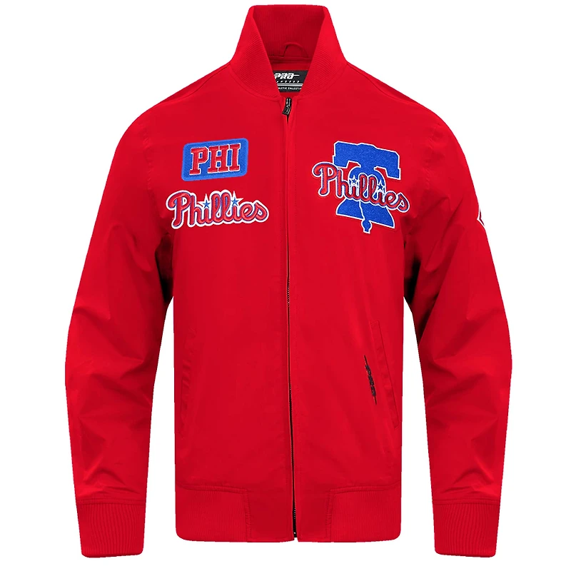 Veste à fermeture éclair intégrale en sergé Pro Standard pour hommes des Phillies de Philadelphie, rouge