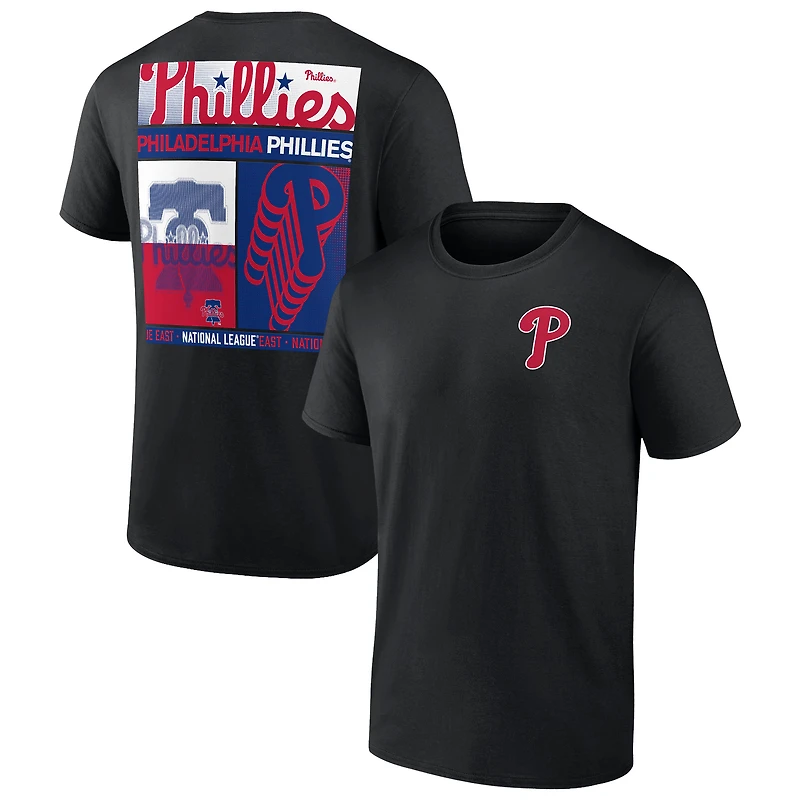 T-shirt graphique double face pour homme, noir, Philadelphia Phillies, grandes tailles