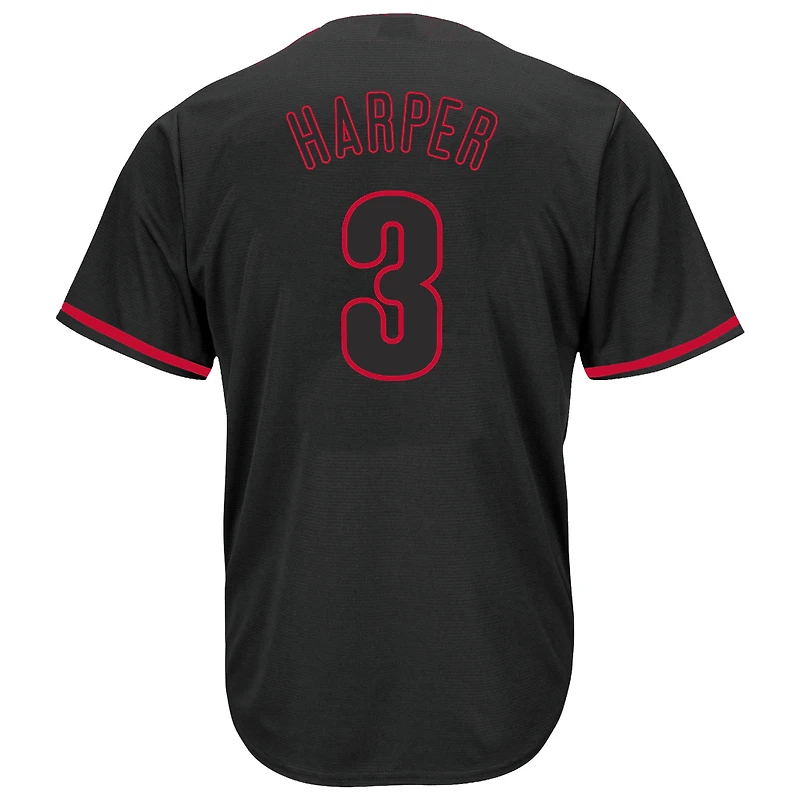 Men's Profile Bryce Harper Black Philadelphia Phillies Big & Tall Pop Fashion Jersey