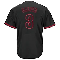 Men's Profile Bryce Harper Black Philadelphia Phillies Big & Tall Pop Fashion Jersey