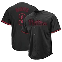Men's Profile Bryce Harper Black Philadelphia Phillies Big & Tall Pop Fashion Jersey