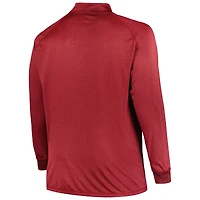 Men's Profile Burgundy Philadelphia Phillies Big & Tall Raglan Quarter-Zip Top