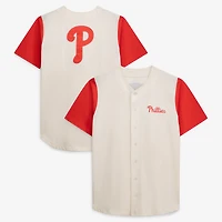 Men's Profile  Cream Philadelphia Phillies Big & Tall Full-Button Jersey