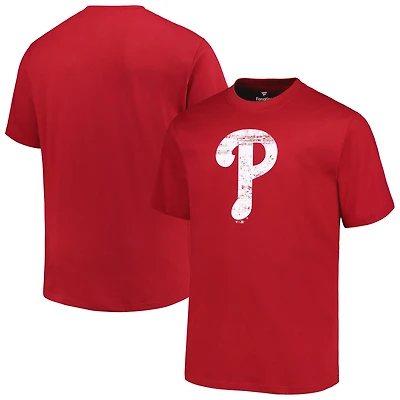 T-shirt rouge avec logo principal des Phillies de Philadelphie pour hommes, grand et
