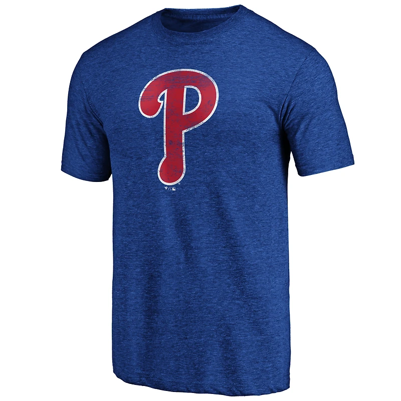 T-shirt pour hommes Profile Heather Red Philadelphia Phillies Big & Tall Weathered Logo