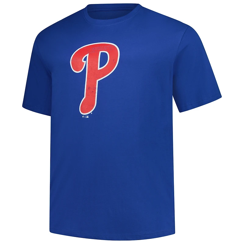 Men's Profile Royal Philadelphia Phillies Big & Tall Weathered Logo T-Shirt