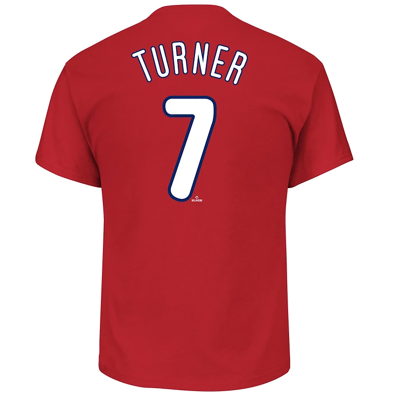 Men's Profile Trea Turner Red Philadelphia Phillies Big & Tall Name Number T-Shirt