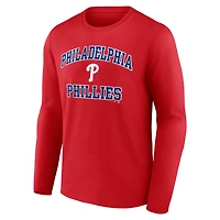 Men's  Red Philadelphia Phillies Heart & Soul Long Sleeve T-Shirt