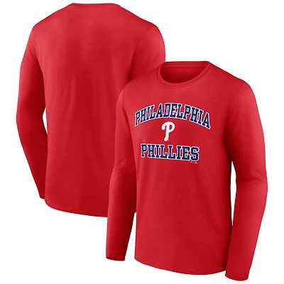 T-shirt rouge à manches longues Heart & Soul des Philadelphia Phillies pour homme